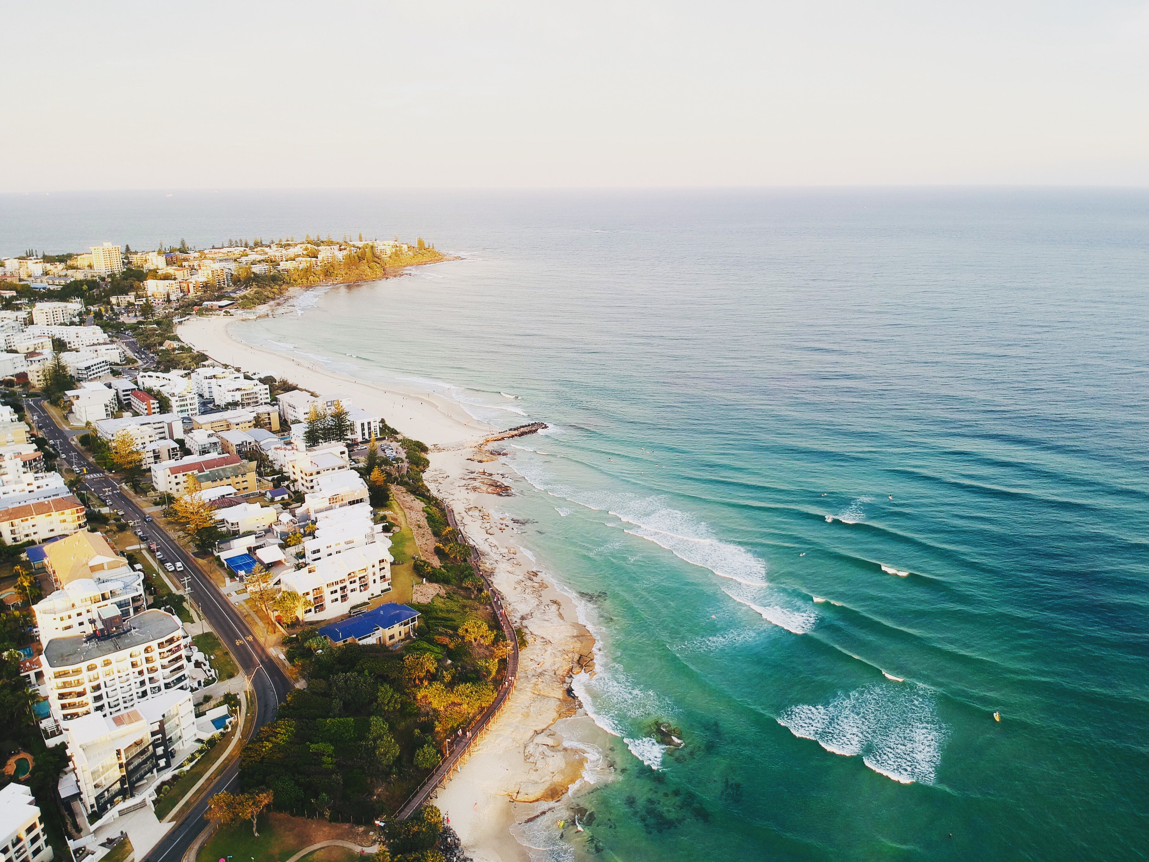 Aerial view of the Caloundra coastline